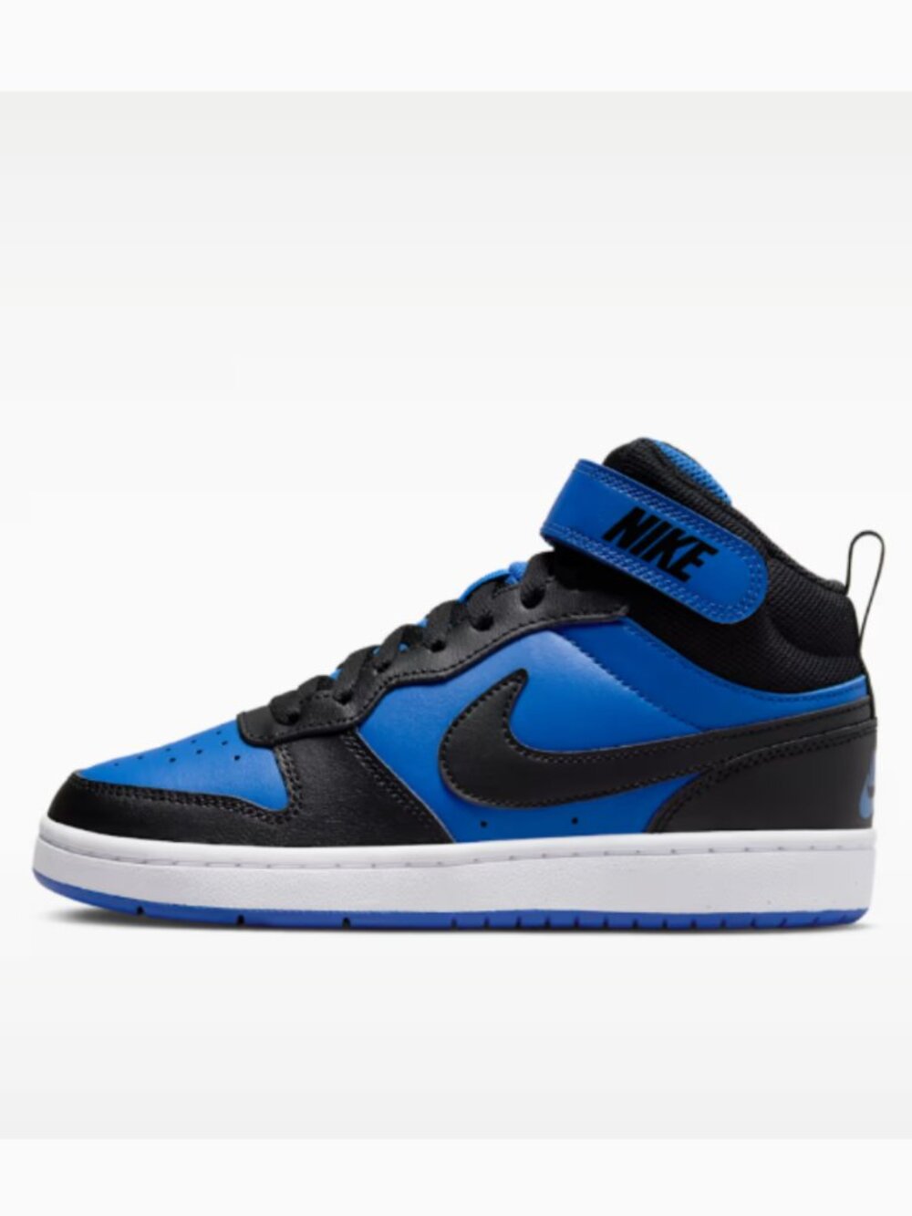 Nike Big Kids Court Borough Mid 2 Sneakers Youth 5 in Game Royal, White, Black